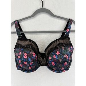 Parfait Bra 34G Floral‎ Print Lace Trim Adjustable Straps Full Coverage